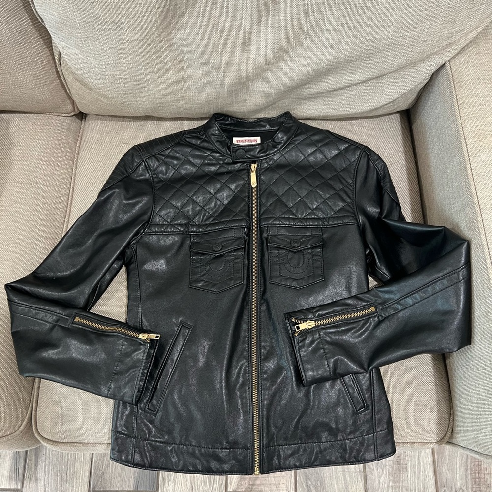 True religion faux leather jacket